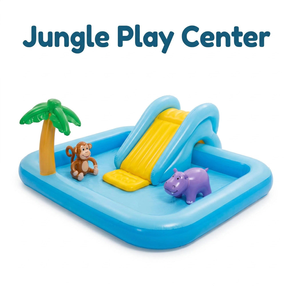 Kids Inflatable Summer Water Park Play Pool with Dual Slides & Animal Sprinklers