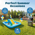 Kids Inflatable Summer Water Park Play Pool with Dual Slides & Animal Sprinklers