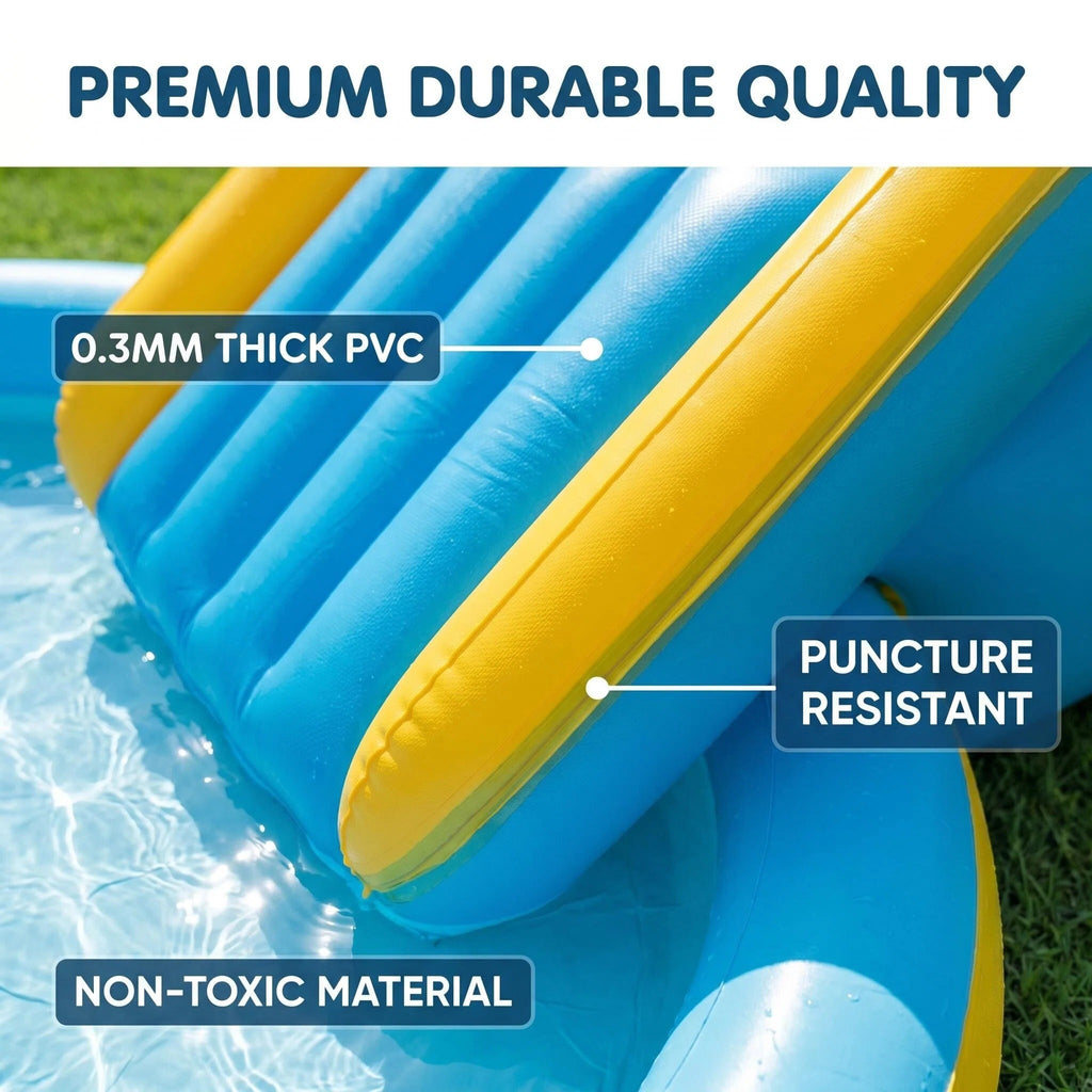 Kids Inflatable Summer Water Park Play Pool with Dual Slides & Animal Sprinklers
