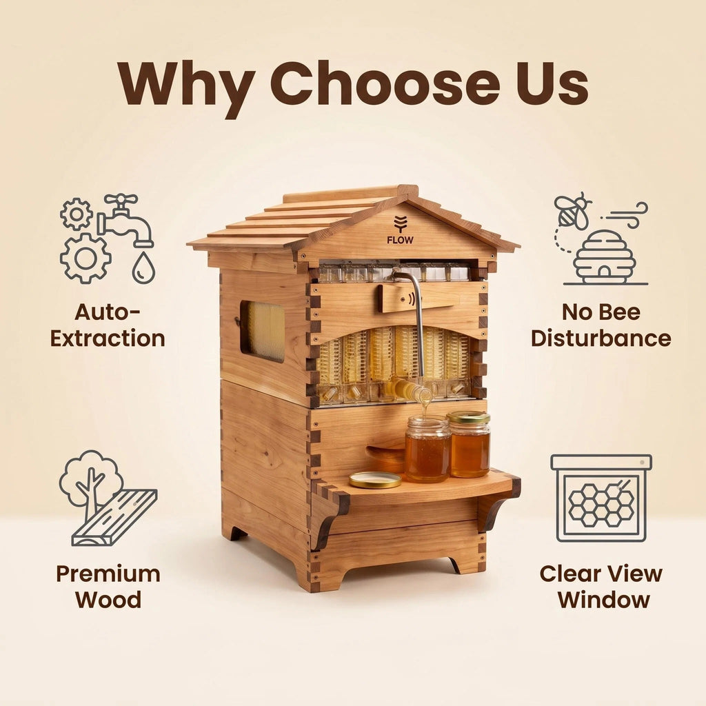 Beehive with Auto-Flow Technology, Effortless Honey Harvesting Beekeeping Kit